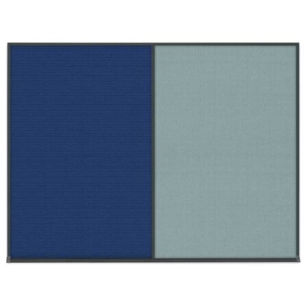 United Visual Products Double Door Radius Corkboard, 42"X32", S UV80025-SATIN-DRKSPR